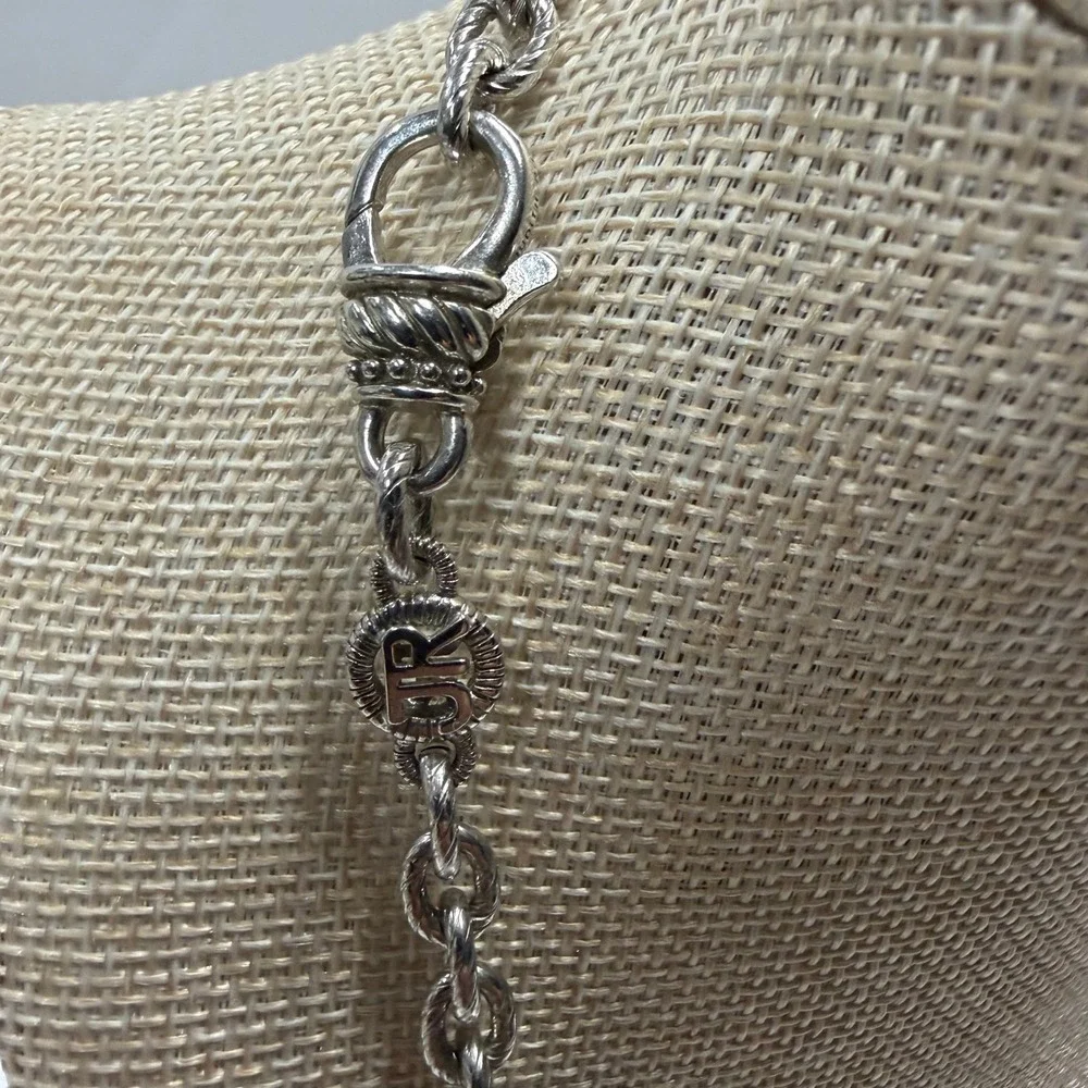 Judith Ripka Sterling Silver Tigers Eye Spiritual Beads Necklace